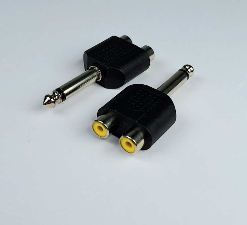 Переходник гн 2 RCA - шт 6.35 мм