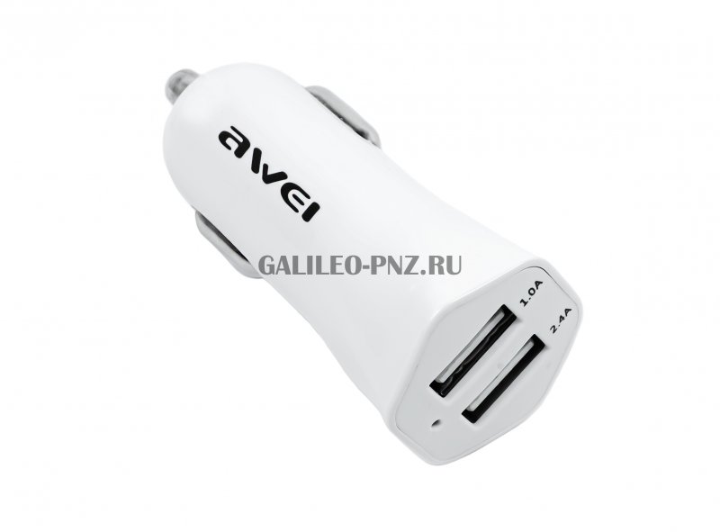 Переходник USB в прикуриватель на 2 входа Awei C-300 2.4А