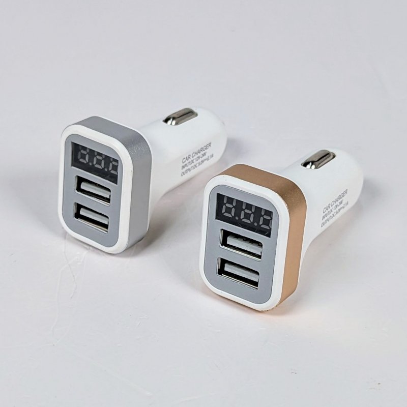 Переходник USB в прикуриватель на 2 входа + вольтметр