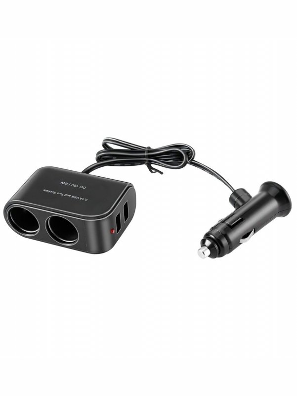 Разветвитель автоприкуривателя на 2 +2USB WF-102