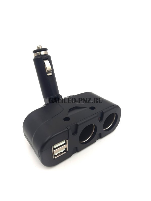 Разветвитель автоприкуривателя на 2+2USB BM-033