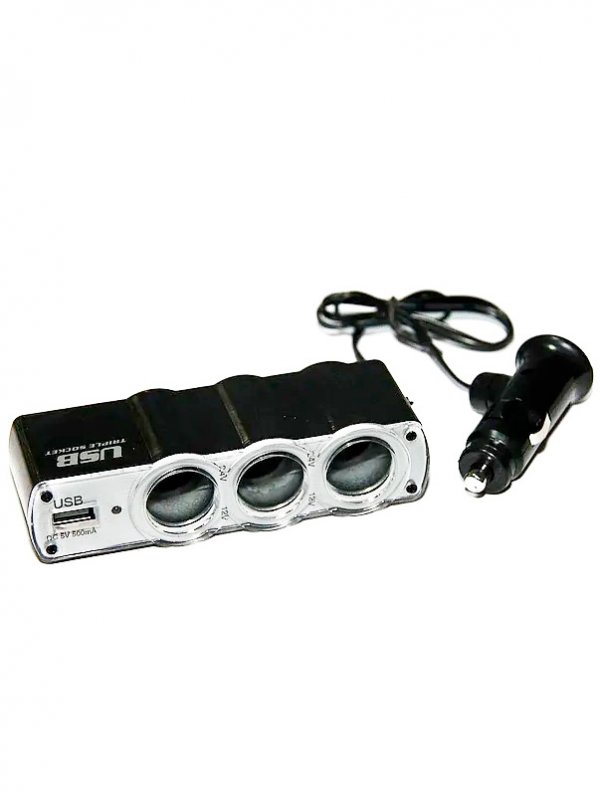 Разветвитель автоприкуривателя на 3+USB WF-0120/XK-0120