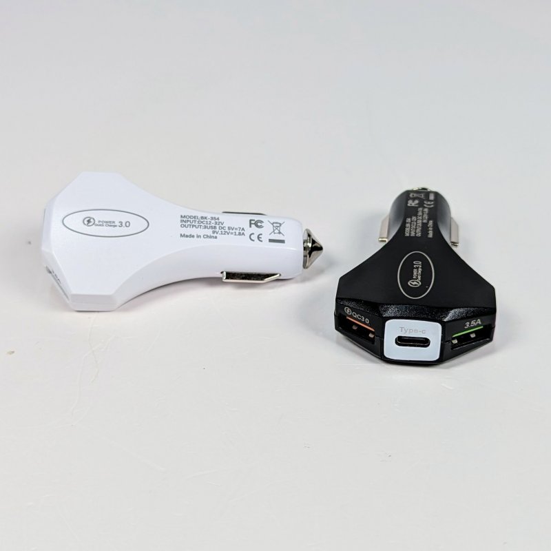 Переходник USB в прикуриватель на 2 входа +TypeC B BK-354 7A