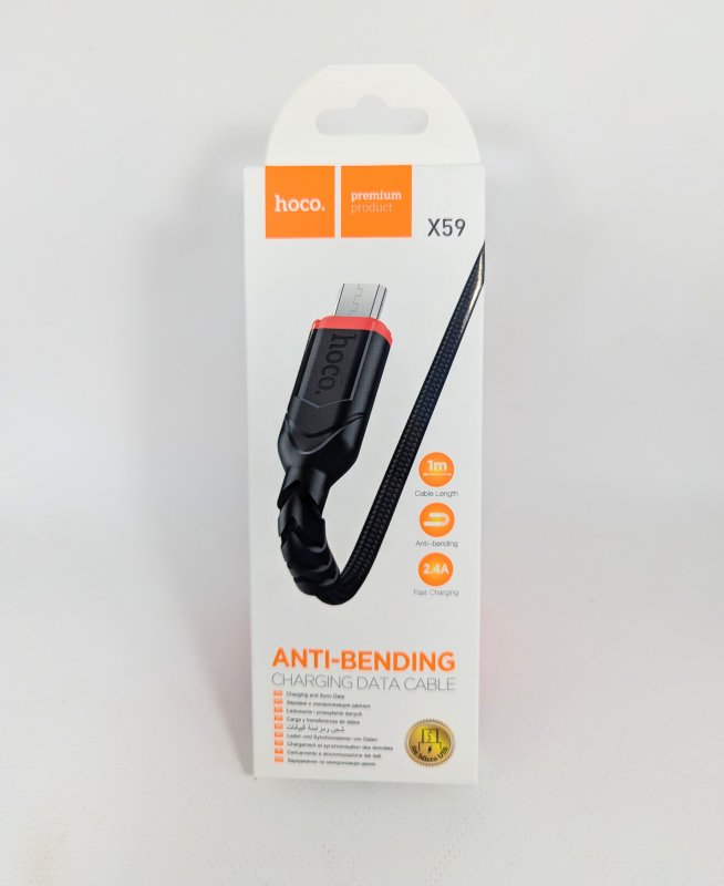 Шнур microUSB hoco. X59  2.4A 1m 
