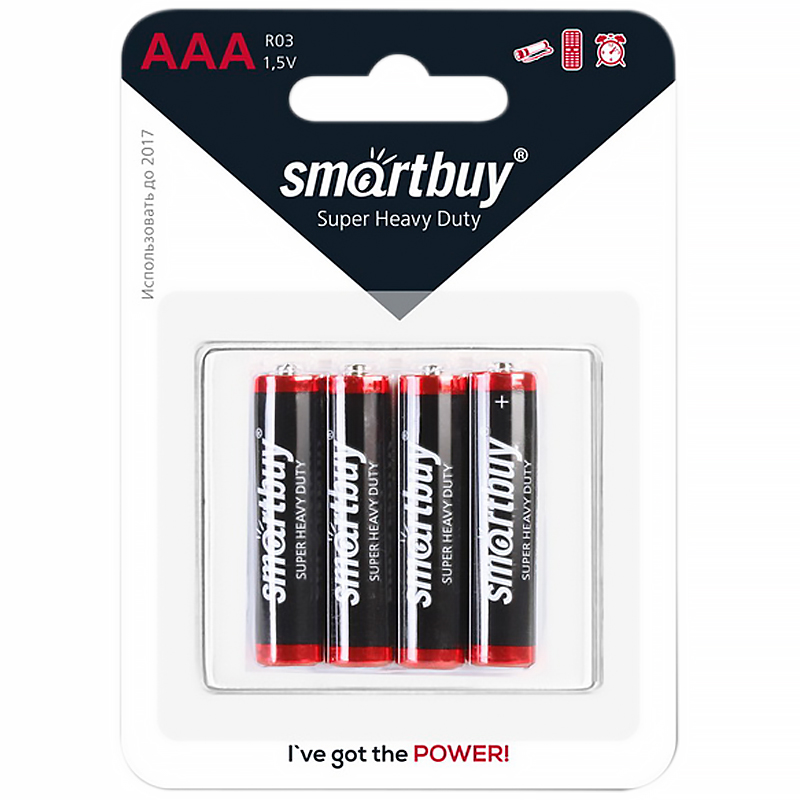 Батарейка пальчиковая Smartbuy R06 блистер