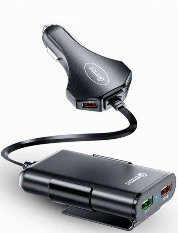 Переходник USB в прикуриватель на 4 входа QC12А /3.0A 1.8 м