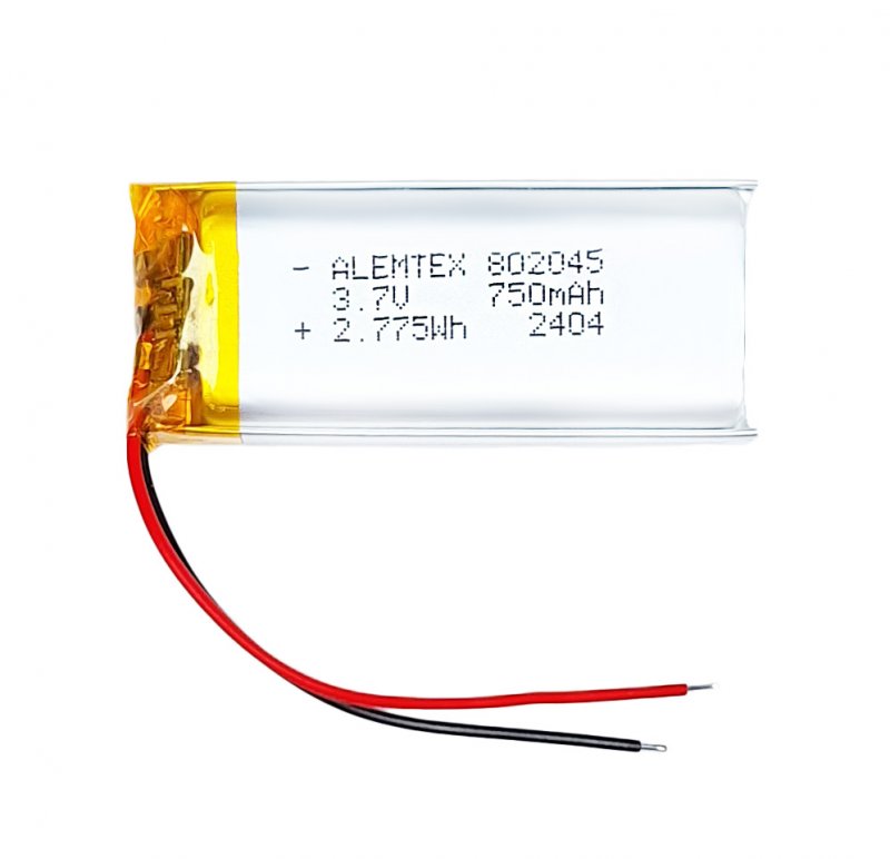 Аккумулятор литий-полимерный (802045) 3.7V 750mAh