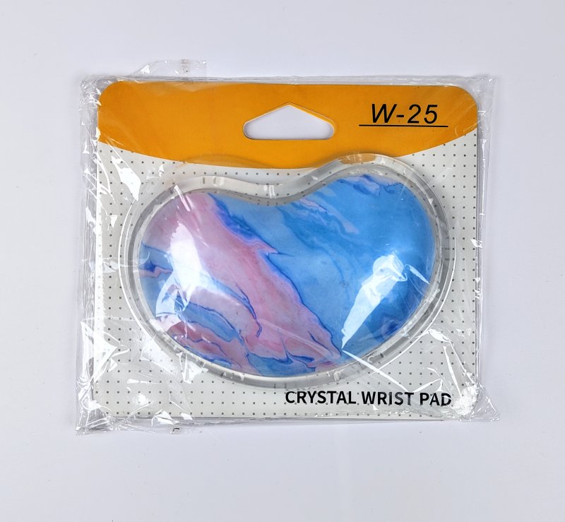 Гелевая подушка под запястье W-25 голубой мрамор