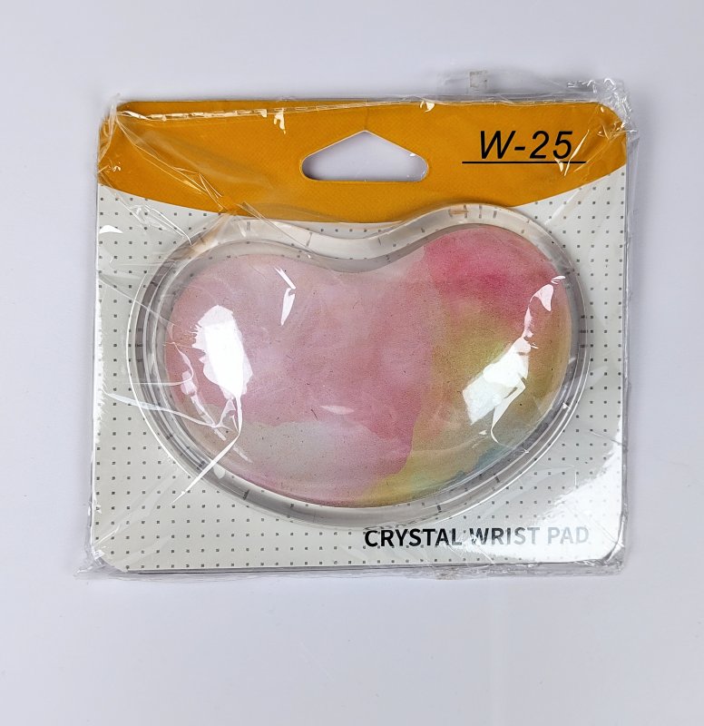 Гелевая подушка под запястье W-25 розовый мрамор