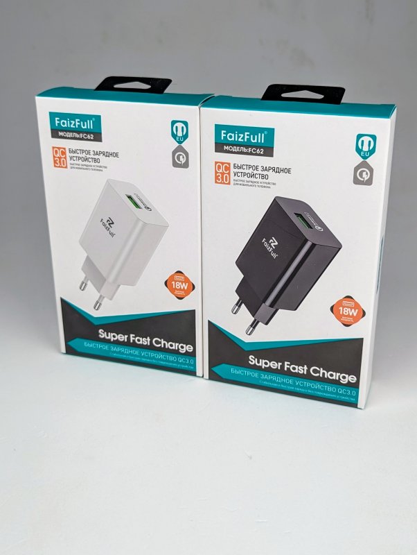 Сетевой USB адаптер FaizFull FC62 на 1 USB 3A