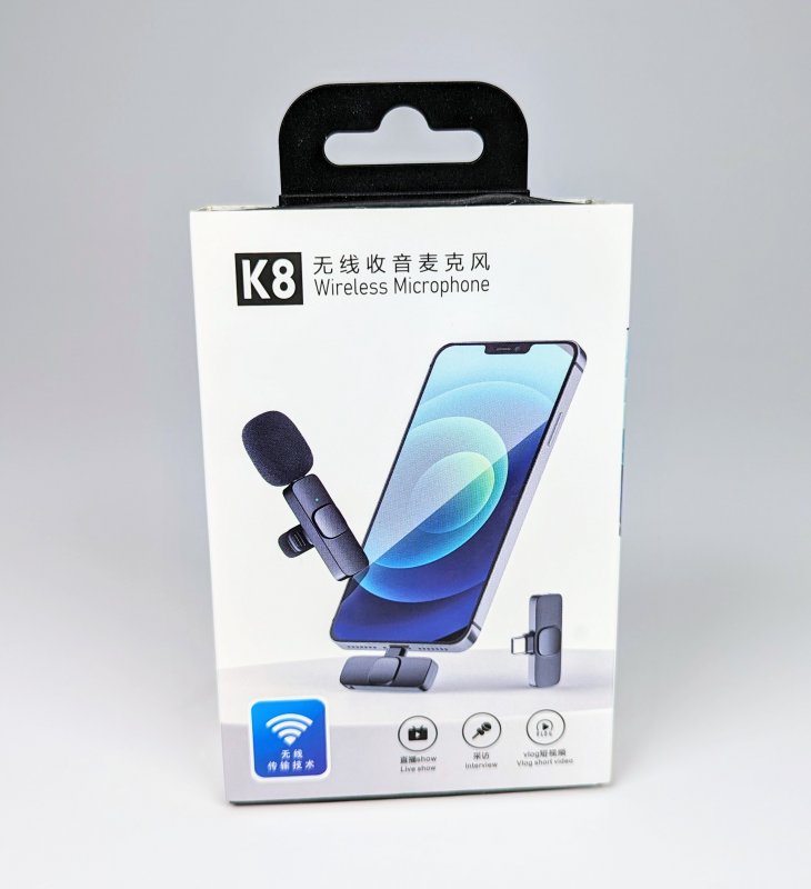 Микрофон петличный беспроводной K8 Lighting