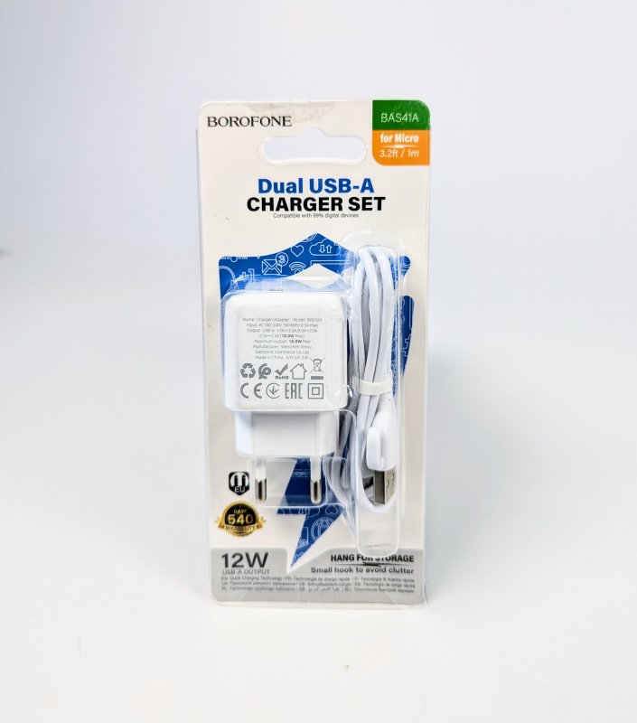 СЗУ microUSB BRFN BAS41A 2.4A 2USB