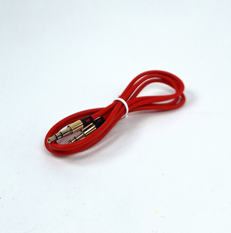 Кабель AUX (R07) 1м силикон красный